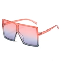 Chic oversized square sunglasses with pink gradient lenses and translucent pink frame - Ready Stock / Standard Red-to-Blue Gradient Frame with Red-Blue Lenses