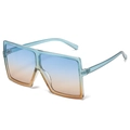 Oversized square sunglasses with blue to orange gradient lenses and light blue frame - Ready Stock / Standard Blue-Brown Frame with Blue-Brown Lenses