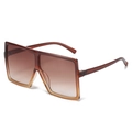 Oversized square sunglasses featuring translucent amber tea gradient frames and tinted lenses - Ready Stock / Standard Gradient Brown Frame with Dual Brown Lenses