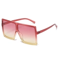 Oversized square sunglasses featuring vibrant red to yellow gradient lenses and frame - Ready Stock / Standard Red-Yellow Frame with Red-Yellow Lenses
