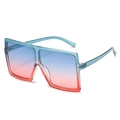 Oversize square sunglasses featuring transparent blue frames and blue-orange gradient lenses - Ready Stock / Standard Blue-to-Red Gradient Frame with Blue-Red Lenses