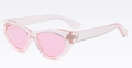 Retro cat-eye sunglasses with transparent pink frames and tinted pink lenses for women - Ready Stock / Regular (Incl. 13% Tax) Transparent Frame Pink Lenses