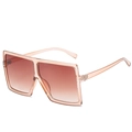 Oversized square sunglasses with transparent brown frame and gradient tea lenses - Ready Stock / Regular (Inc. 13% VAT) Champagne Frame with Tea Lenses