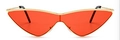 Retro Cat-Eye-Sonnenbrille mit roten Verlaufsgläsern und schmalem Goldmetallrahmen - Rot