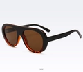 Oversized flat top sunglasses in black and tortoiseshell finish with brown lenses - Black and Leopard Print