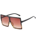 Oversized square sunglasses in black and yellow tortoiseshell with reddish gradient lenses - Ready Stock / Regular (Incl. 13% VAT) Black & Tortoise Gradient Brown Lenses