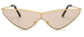 Cat eye sunglasses with gold metal frame and gradient brown lenses in a trendy style - Brown