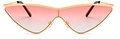 Pink gradient oversized sunglasses with butterfly-shaped golden metal frames - Gradient Red