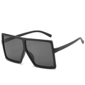 Oversized square frame sunglasses for women in matte black finish with tinted lenses - Ready Stock / Standard (Incl. 13% VAT) Glossy Black with Solid Grey Lenses
