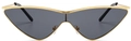 Fashionable gradient cat-eye sunglasses with sleek gold metal frames and dark lenses - Gray