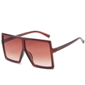 Oversized square sunglasses with translucent brown frame and brown gradient lenses - Ready Stock / Standard (Incl. 13% VAT), Tea Frame, Tea Lenses