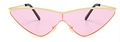 Cat-Eye-Sonnenbrille mit rosa Verlauf, goldenem Metallrahmen und schwarzen Bügeln - Rosa