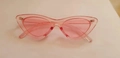 Retro Katzenaugen-Sonnenbrille mit halbdurchsichtigem rosa Rahmen und Gläsern - Transparenter Rosa Rahmen Rosa Linsen