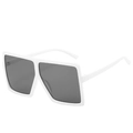 Modern white oversized square sunglasses with dark grey lenses in a 45-degree side view - Ready Stock / Standard (Inc. 13% Tax Invoice) White Frame with Gray Lenses