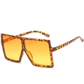 Oversized square sunglasses with tortoise shell frames and orange gradient lenses - Ready Stock / Standard (Incl. 13% Tax) Leopard Frame / Yellow Lenses