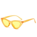 Lunettes de soleil œil de chat orange transparent avec verres teintés jaunes - Monture Thé Lentille Jaune