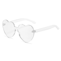 Lunettes de soleil cœur transparentes sans monture avec design futuriste monobloc en acrylique - Argent (C9)