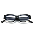 Occhiali geometrici irregolari nero e oro con lenti anti luce blu da riposo - Montatura Nero Lucido / Lenti Trasparenti