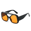 Gafas de sol Y2K de gran tamaño con montura negra gruesa y lentes de color naranja - Régulier / Montura Negra Lentes Naranjas