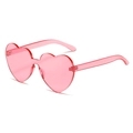 Lunettes de soleil cœur rouges translucides sans monture avec branches fluides - En stock / Régulier - C6 rose