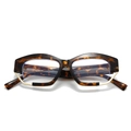 Occhiali irregolari tartarugati scuri con metallo dorato e filtro luce blu per donna - Montatura Tartarugata Lente Chiara