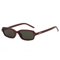 Vintage small square sunglasses in dark red finish with polarized dark grey lenses - Regular / Maroon Frame Dark Green Lens