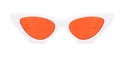 Lunettes de soleil œil de chat chic avec monture blanche et verres orange vif pour femmes - En stock / Standard (TVA 13 % incluse) monture blanche verres rouges