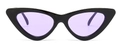 Lunettes de soleil œil de chat rétro avec monture noire brillante et verres violets - En stock / Standard (incl. 13 % TVA) monture noire verres violets
