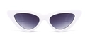 Lunettes de soleil œil-de-chat rétro avec monture blanche et verres dégradés violets - En stock / Standard (incl. 13 % TVA) monture blanche doubles verres gris