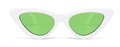 Lunettes de soleil œil de chat rétro avec monture blanche et verres verts - En stock / Standard (TVA de 13 % incluse) monture blanche et verres verts