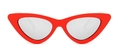 Lunettes de soleil œil de chat rétro avec monture rouge et verres argentés - En stock / Standard (TVA de 13 % incl.) monture rouge et verres miroir argent