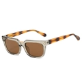 Lunettes de soleil polarisées avec monture grise transparente et branches en écaille - Standard / Monture Thé Verres Thé