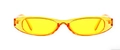 Retro smalle ovale zonnebril met doorschijnend felgeel montuur en bijpassende glazen - Oranje Frame Thee Glazen (c2)