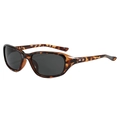 Gafas de sol deportivas Y2K de carey con montura ovalada y detalles de metal plateado - Montura Leopardo Lente Gris