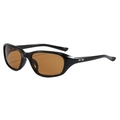 Gafas de sol deportivas Y2K con montura negra, lentes marrones y detalles plateados - Montura Negra Lentes de Té