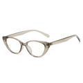 Retro cat-eye eyeglasses frame in translucent warm tea color with premium polished finish - Champagne Frame Clear Lens