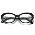 Occhiali anti-luce blu cat-eye neri da donna con dettaglio cuore dorato - Montatura Nera Lenti Trasparenti