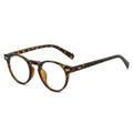 Classic tortoise shell TR90 round frame glasses with metallic rivet details on white background - Tortoise Frame Clear Lens / Regular