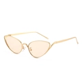 Occhiali da sole cat-eye in metallo con montatura dorata e lenti ambrate alla moda - Montatura Oro Lenti Champagne