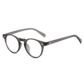 Classic grey translucent TR90 round frame optical glasses with silver metal rivets - Transparent Grey Frame Clear Lens / Regular