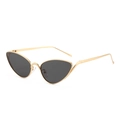 Occhiali da sole cat-eye in metallo dorato con lenti grigio scuro per donna - Montatura Oro Lenti Grigie
