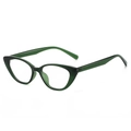 Montatura occhiali cat-eye retrò in verde scuro traslucido con finitura in resina - Cornice Verde Trasparente