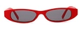 Retro small oval sunglasses with vibrant red plastic frames and dark grey lenses - In Stock / Standard (Incl. 13% Tax) C3 Red Frame Grey Lenses