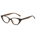 Montatura per occhiali vintage cat-eye in marrone tartarugato con lenti trasparenti - Montatura Marrone Lenti Trasparenti