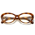 Montatura cat-eye tartarugata classica con un elegante dettaglio a cuore in metallo sull'asta - Montatura Tartarugata Lente Chiara