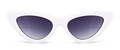 Gafas de sol retro de ojo de gato con montura blanca y lentes degradados grises - Marco Blanco Lente Gris Doble (C7)