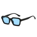 Black square frame sunglasses with light blue transparent lenses for men and women - Regular / Black Frame Blue Lens