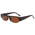 Flat top tortoiseshell sunglasses with brown lenses in a retro Y2K fashion style - Tortoise Frame Tea Lens