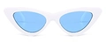 Retro cat-eye sunglasses with white frame and light blue lenses for a trendy street look - White Frame Blue Lens (C9)