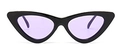 Retro cat-eye triangle sunglasses with black frame and translucent purple lenses - Black Frame Purple Lens (C2)